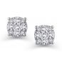 Sterling Silver &amp; CVD Diamonds 7 stone Cluster Earrings with 14k Gold Post