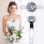 NANA Jewels NANA Sterling Silver Round Brilliant Cut Lucita Solitaire Engagement Wedding Ring Made with Pure Brilliance Zirconia