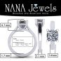 NANA Jewels Cushion Cut Simulated Diamond Solitaire Engagement ring Lucita style 1.5 to 3.0 carat Pure Brilliance Zirconia