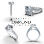 Central Diamond Center VOUS Solitaire Engagement Rings w/Sides Series in Solid Sterling Silver with Pure Brilliance Zirconia