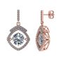 NANA Jewels Sterling Silver &amp; CZ Square Cushion shape &quot;Dancing Diamond&quot; Earrings