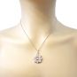 NANA Forever Love Dancing Stone Flower Pendant Necklace, Sterling Silver &amp; Pure Brilliance Zirconia