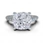 Central Diamond Center VOUS Solitaire Engagement Rings w/Sides Series in Solid Sterling Silver with Pure Brilliance Zirconia
