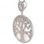 Sterling Silver CZ &amp; Mother of Pearl Tree of Life Pendant Necklace or Earrings