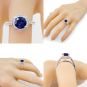 NANA Jewels 2ct Round  Pure Brilliance Simulated Sapphire Halo Engagement Ring Sterling Silver