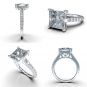 Central Diamond Center VOUS Solitaire Engagement Rings w/Sides Series in Solid Sterling Silver with Pure Brilliance Zirconia