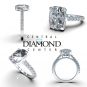 Central Diamond Center VOUS Solitaire Engagement Rings w/Sides Series in Solid Sterling Silver with Pure Brilliance Zirconia