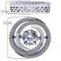 Central Diamond Center Circle Swirl Dancing Stone Dangle Earrings or Necklace in Sterling Silver w/ Pure Brilliance Zirconia