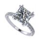 Princess Cut Solitaire CZ Engagement Ring made in 14K Solid Gold w/Pure Brilliance Zirconia 1.50ct-3.00ct