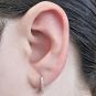 Sterling Silver &amp; Signity Zirconia Round Hoop Earrings, Baby, Teen, Women, Men
