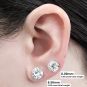 14K Solid Gold Post &amp; Sterling Silver 4 Prong Pure Brilliance Zirconia CZ Stud Earrings 1.00ctw - 8.00ctw