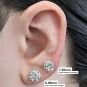 NANA Jewels Sterling Silver Round Martini style 3 Prongs Pure Brilliance Zirconia Stud Earrings with a solid 14k gold post (1.50ctw-4.00ctw)