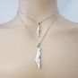 Central Diamond Center Israel Map Necklace/Pendant-Sterling Silver Am Israel Chai on Back Side-3D Map of Israel Large &amp; Small