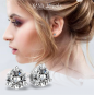 NANA Jewels Sterling Silver 3 Prongs Martini Style Stud CZ Earrings with Surgical Stainless Steel Post (1.25cttw-4.00cttw)