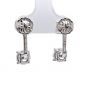 Earring Jackets with Cubic Zirconia – Sterling Silver, Adjustable Drop Design – 1.50 CTW (5.25mm &amp; 6.50mm Stones)