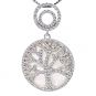 Sterling Silver CZ &amp; Mother of Pearl Tree of Life Pendant Necklace or Earrings