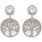 Sterling Silver CZ &amp; Mother of Pearl Tree of Life Pendant Necklace or Earrings