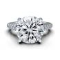 Central Diamond Center VOUS Solitaire Engagement Rings w/Sides Series in Solid Sterling Silver with Pure Brilliance Zirconia