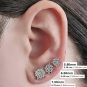 Diamond Stud Earrings 9stone Cluster 14kt Gold-Lab Created Diamonds-1 carat to 4 carat total weight look
