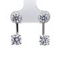 Earring Jackets with Cubic Zirconia – Sterling Silver, Adjustable Drop Design – 1.50 CTW (5.25mm &amp; 6.50mm Stones)
