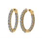 Zsa Zsa Oval Hoop Earrings Simulated Diamond-Silver Hoop Earrings Pure Brilliance Zirconia white-yellow &amp; rose