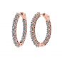 Zsa Zsa Oval Hoop Earrings Simulated Diamond-Silver Hoop Earrings Pure Brilliance Zirconia white-yellow &amp; rose