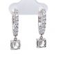 Sterling Silver Hoop Earrings with Round-Cut Simulated Diamond Dangle – 2.5 CTW CZ, Prong Set, Elegant Drop Hoops for Women