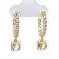 Sterling Silver Hoop Earrings with Round-Cut Simulated Diamond Dangle – 2.5 CTW CZ, Prong Set, Elegant Drop Hoops for Women