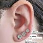 Diamond Stud Earrings 9stone Cluster 14kt Gold-Lab Created Diamonds-1 carat to 4 carat total weight look