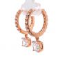 Sterling Silver Hoop Earrings with Round-Cut Simulated Diamond Dangle – 2.5 CTW CZ, Prong Set, Elegant Drop Hoops for Women