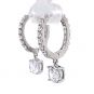 Sterling Silver Hoop Earrings with Round-Cut Simulated Diamond Dangle – 2.5 CTW CZ, Prong Set, Elegant Drop Hoops for Women