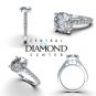 Central Diamond Center VOUS Solitaire Engagement Rings w/Sides Series in Solid Sterling Silver with Pure Brilliance Zirconia